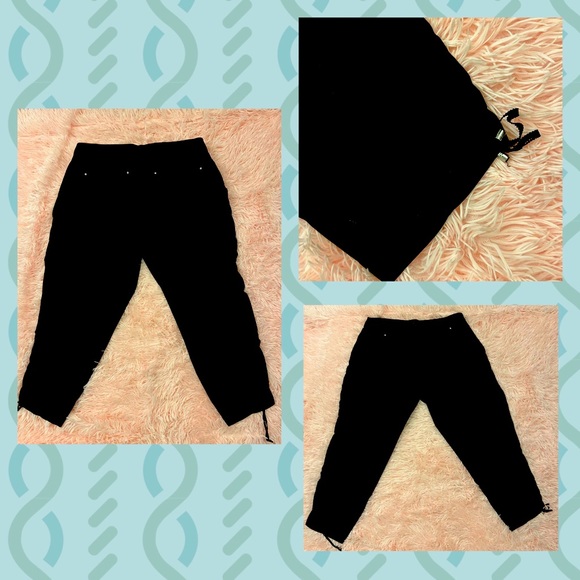 WHITE HOUSE BLACK MARKET Linen Crop Leg Pants with ankle toes Size 10 - Picture 2 of 4